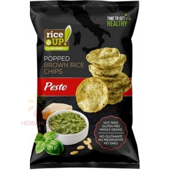 Obrázok pre Rice Up Chipsuri de orez fără gluten cu aromă de pesto (60g)