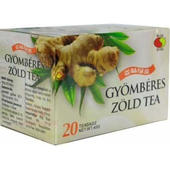 Obrázok pre Big Star Ceai verde portionat cu ghimbir (20buc)