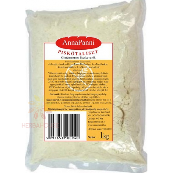 Obrázok pre AnnaPanni Amestecul de făină fără gluten pentru prepararea prăjiturii (1000g)
