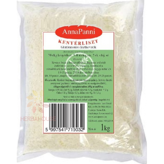 Obrázok pre AnnaPanni Amestec de făină fără gluten pentru prepararea pâinii (1000g) 