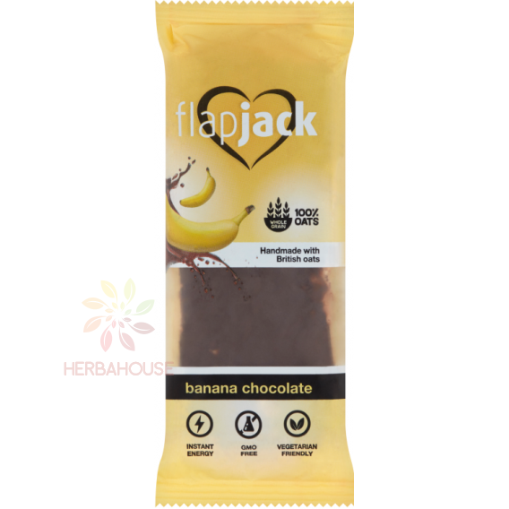 Obrázok pre FlapJack Baton de ovăz cu banane în strat de cacao (100g)