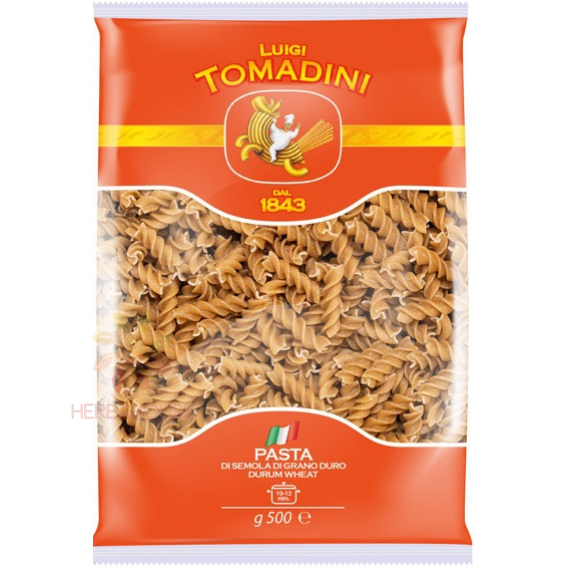 Obrázok pre Tomadini Paste dure din cereale integrale - fusilli (500g)