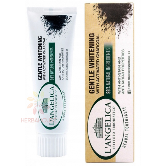 Obrázok pre L´Angelica Gentle Whitening Herbal Pastă de dinți naturală pentru albire cu cărbune activ (75ml)