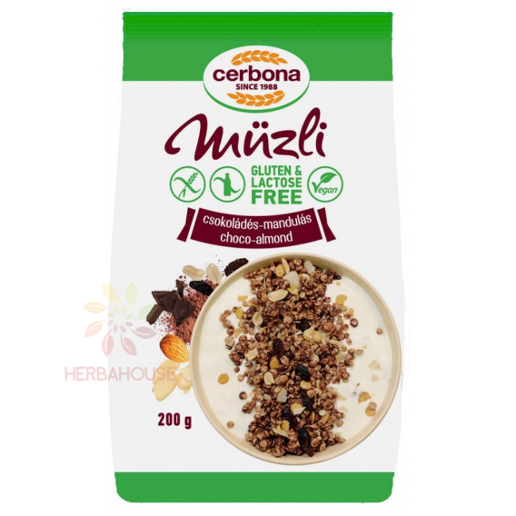 Obrázok pre Cerbona Muesli ciocolată-migdale fără gluten (200g)