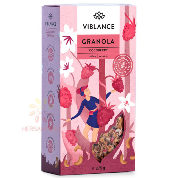 Obrázok pre Viblance Cocoberry Granola cu zmeură fără gluten (275g)