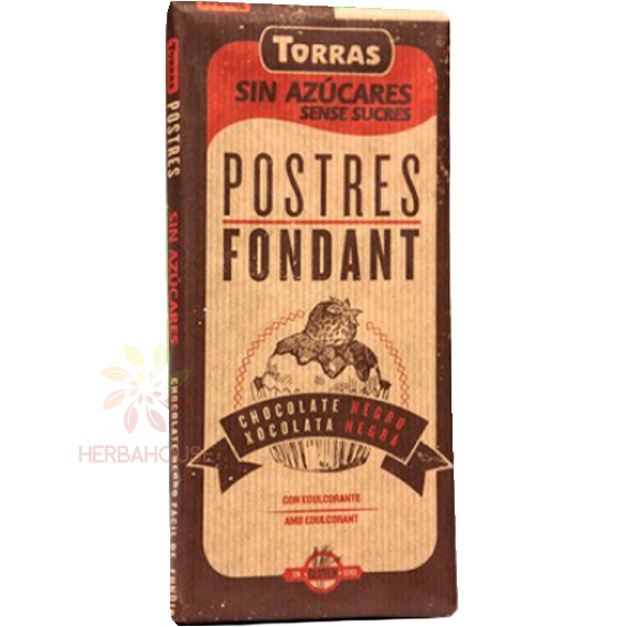 Obrázok pre Torras Ciocolată neagră fără gluten pentru gătit fără adaos de zahăr (200g)