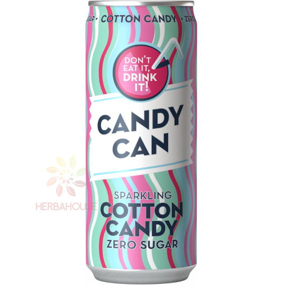 Obrázok pre Candy Can Băutură carbogazoasă cu aromă de Cotton Candy cu îndulcitori (330ml)