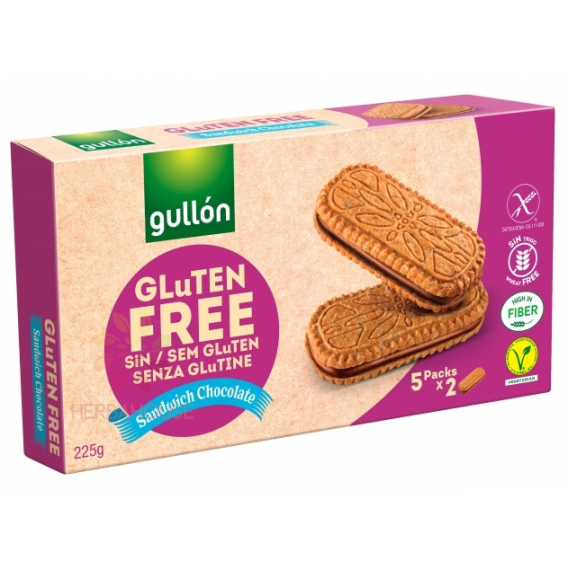 Obrázok pre Gullón prăjituri sandvișuri fără gluten cu umplutură de ciocolată (225g)