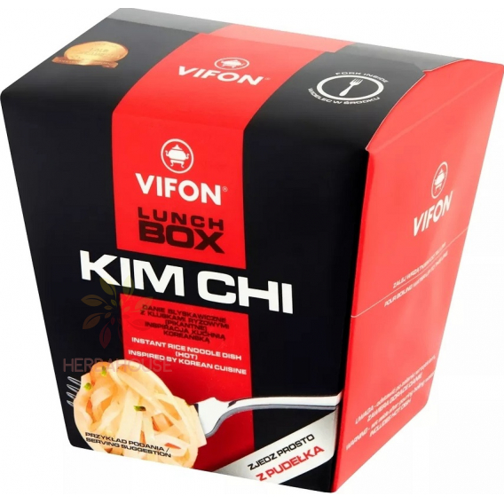 Obrázok pre Vifon Lunch Box Tăiței de orez instant cu aromă de Kimchi - picant (85g)