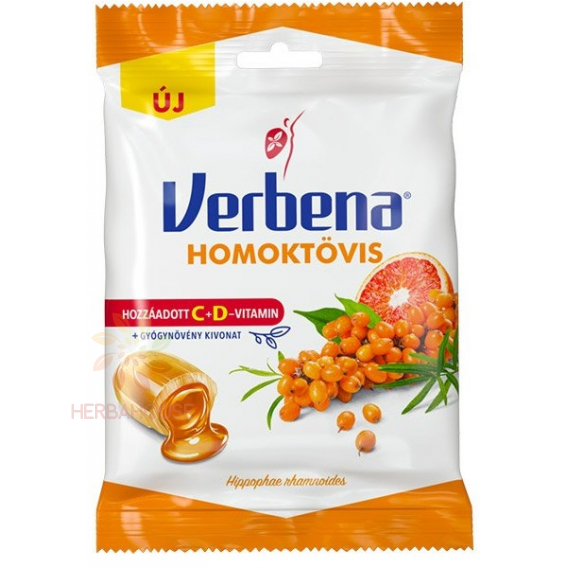 Obrázok pre Verbena Bomboane de cătină cu vitamina C + D (60g)