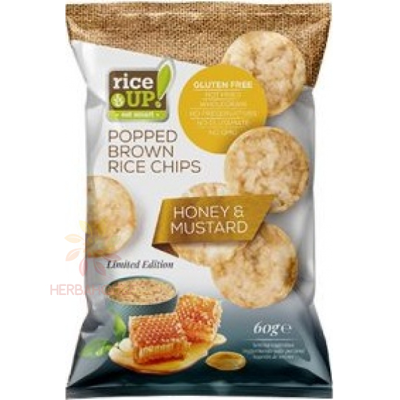 Obrázok pre Rice Up Chipsuri de orez fără gluten cu aromă de muștar cu miere (60g)