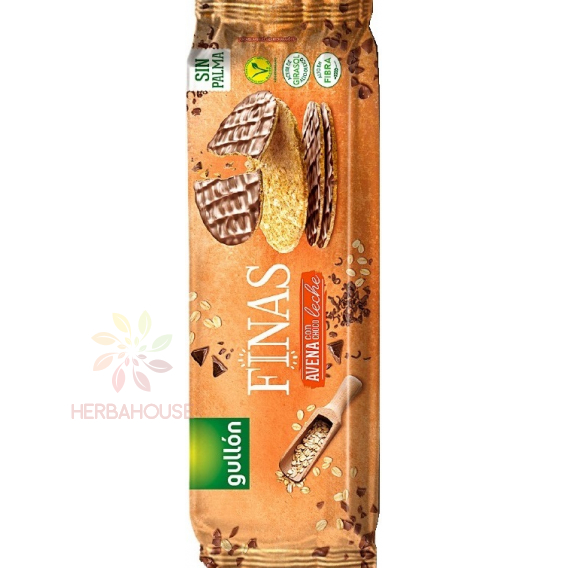 Obrázok pre Gullón Finas Zero Biscuiți de ovăz semimuiați în ciocolată cu lapte cu îndulcitor (150g)