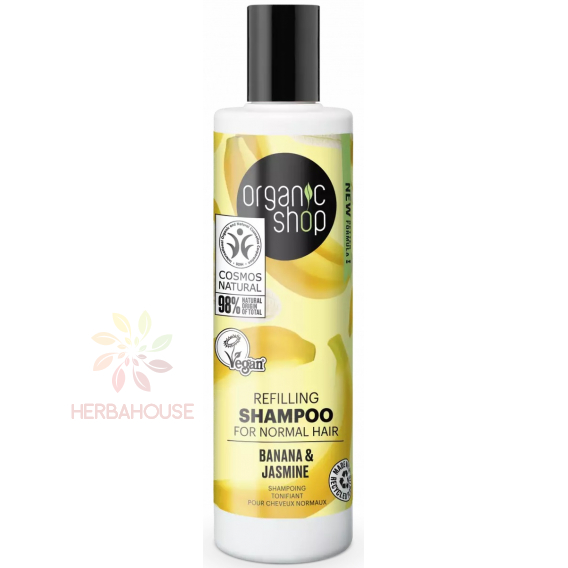Obrázok pre Organic Shop Șampon pentru păr normal cu banane și iasomie (280ml)