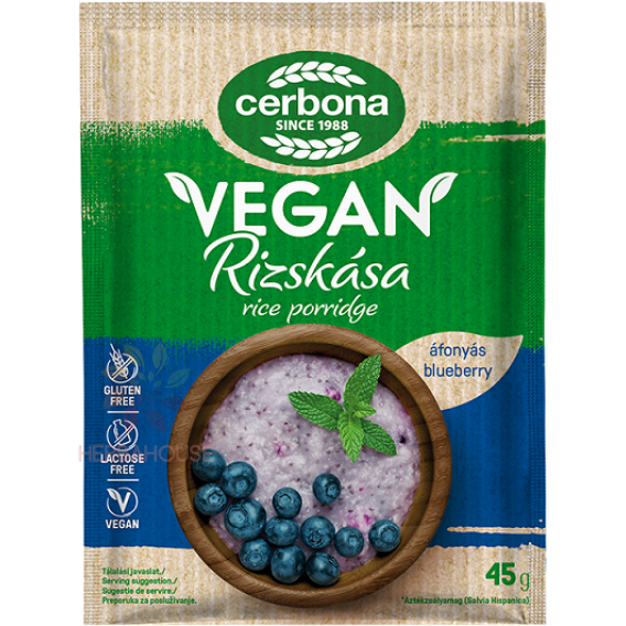 Obrázok pre Cerbona Vegan Terci de orez cu afine fără gluten (45g)