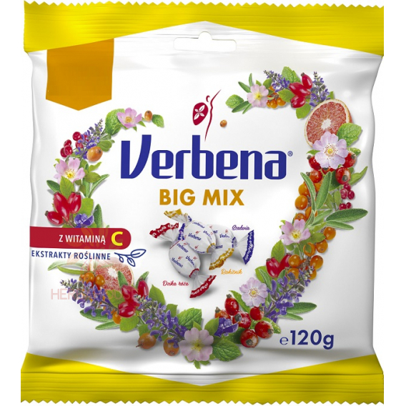 Obrázok pre Verbena Big mix bomboane cu 3 arome și vitamina C (120g)