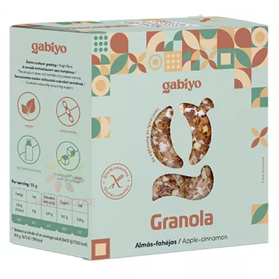 Obrázok pre Gabiyo Granola cu mere-scorțișoară fără gluten fără adaos de zahăr (275g)