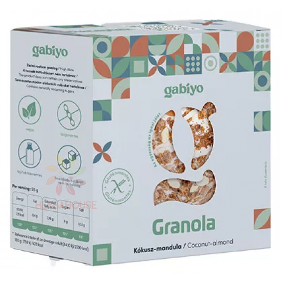Obrázok pre Gabiyo Granola cu migdale și cocos fără gluten, fără adaos de zahăr (275g)