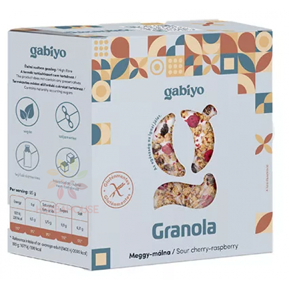 Obrázok pre Gabiyo Granola cu cirese-zmeura fara gluten fara zahar adaugat (275g)