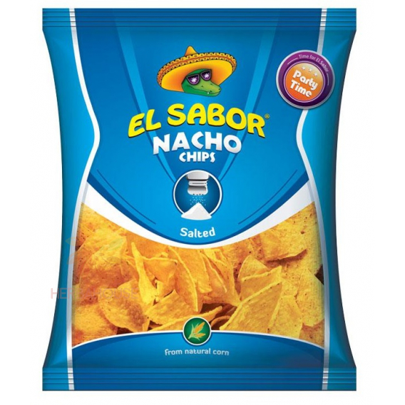 Obrázok pre El Sabor Chipsuri Nachos fără gluten cu sare de mare (225g)