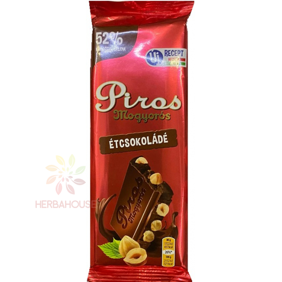 Obrázok pre Piros Mogyorós Ciocolata neagra cu alune (80g)