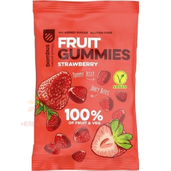 Obrázok pre Bombus Fruit Energy Gummies gume de căpșuni (35g)