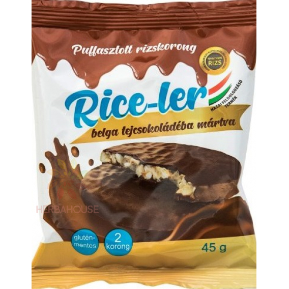 Obrázok pre Nagykun Rice-Ler Sandvișuri cu orez cu acoperire de ciocolată belgiană cu lapte (45g)