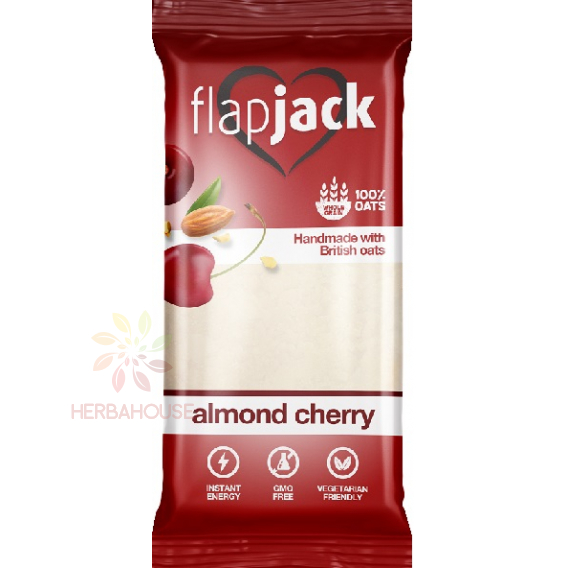 Obrázok pre FlapJack Baton de ovăz cu migdale și cireșe confiate în glazură albă (100g)