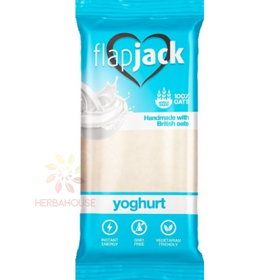 Obrázok pre FlapJack Baton de ovăz cu aromă de iaurt în glazură albă (100g)