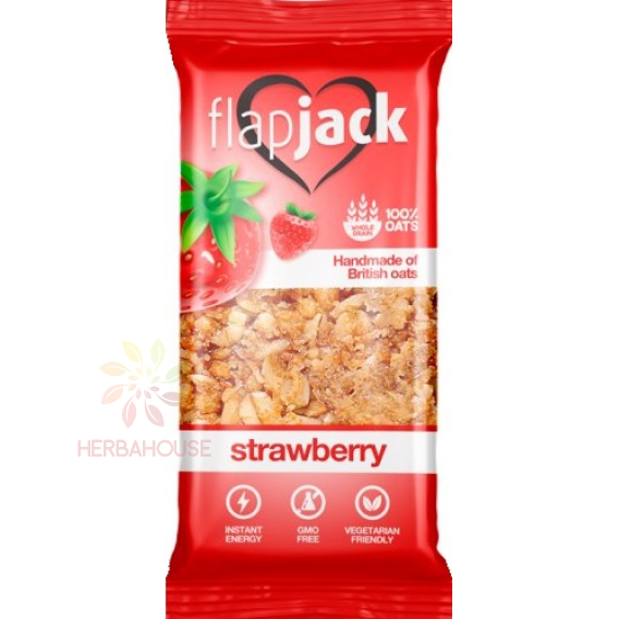 Obrázok pre FlapJack Baton de ovăz cu căpșuni liofilizate (100g)