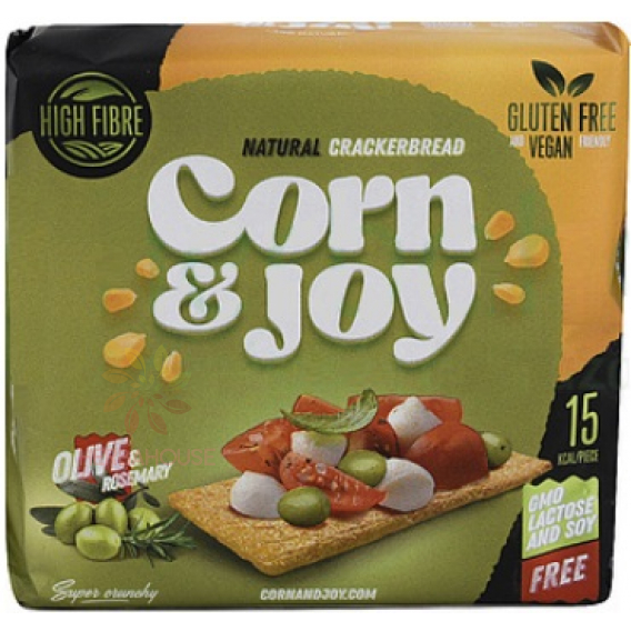 Obrázok pre Corn & Joy  Pâine de porumb extrudat fără gluten cu rozmarin și ulei de măsline (80g)