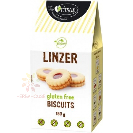 Obrázok pre Primus Produse de patiserie Linzer fără gluten, cu conținut redus de carbohidrați și îndulcitori (150g)