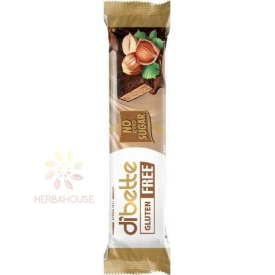 Obrázok pre Dibette NAS Napolitană fără gluten umplută cu cremă cu aromă de alune în ciocolată neagră cu îndulcitor (26g)