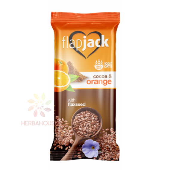 Obrázok pre FlapJack Baton de ovăz portocale și cacao cu semințe de in (60g)