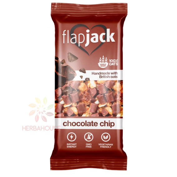 Obrázok pre FlapJack Baton de ovăz cu bucăți de ciocolată (100g)