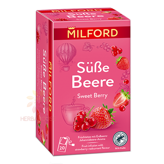 Obrázok pre Milford Ceai de fructe cu aromă de căpșuni și coacăze roșii (20buc)