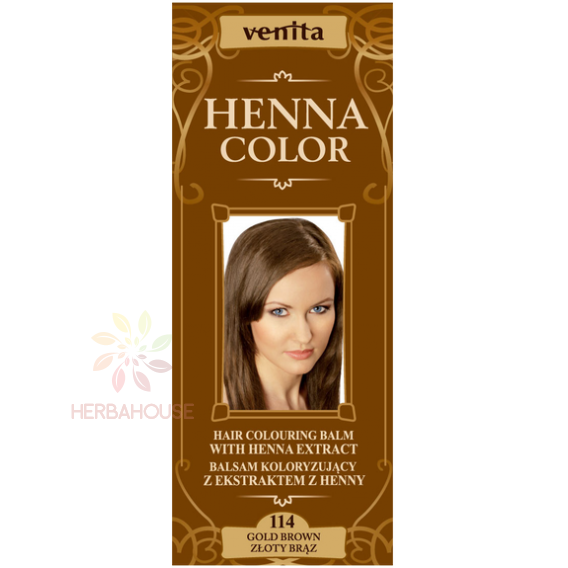 Obrázok pre Venita Henna Color culoarea naturala a parului 114 - maro auriu (75ml)