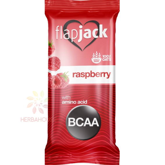 Obrázok pre FlapJack Baton de ovăz cu înveliș alb cu zmeură și BCAA (60g)