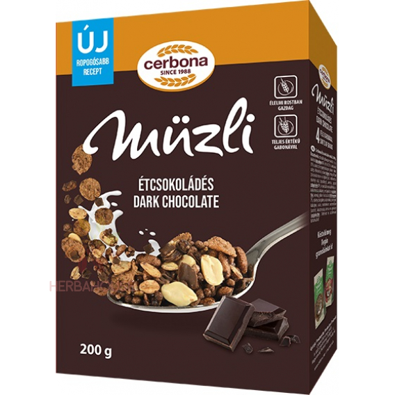 Obrázok pre Cerbona Dark Chocolate Muesli ciocolata neagra (200g)