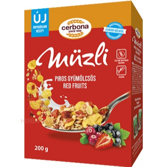 Obrázok pre Cerbona Red Fruits Muesli cu îndulcitor de fructe roșii (200g)