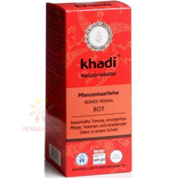 Obrázok pre Khadi Henna Vopsea de păr naturală cu pudră - roșu (100g)