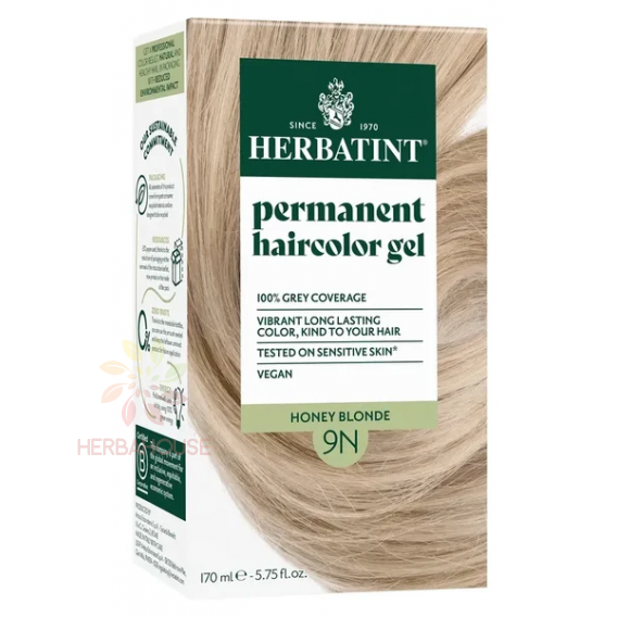 Obrázok pre Herbatint Vopsea naturală permanentă de păr 9N - blond miere (170ml)