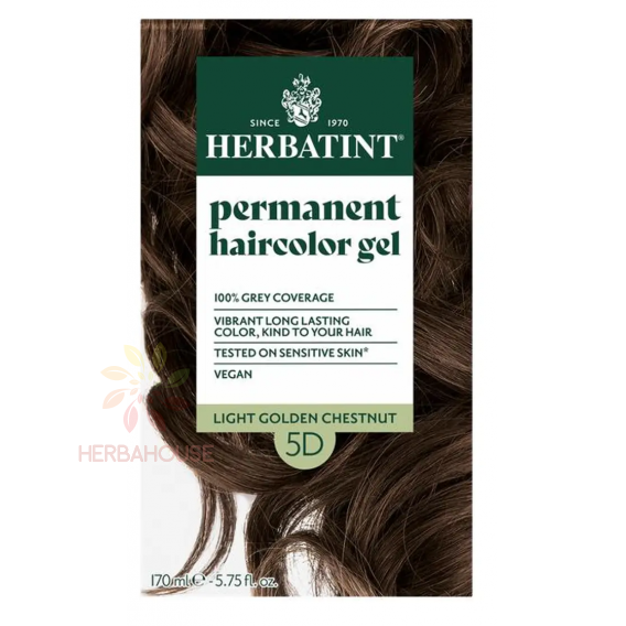 Obrázok pre Herbatint Vopsea naturală permanentă a parului 5D - castan auriu deschis (170ml)