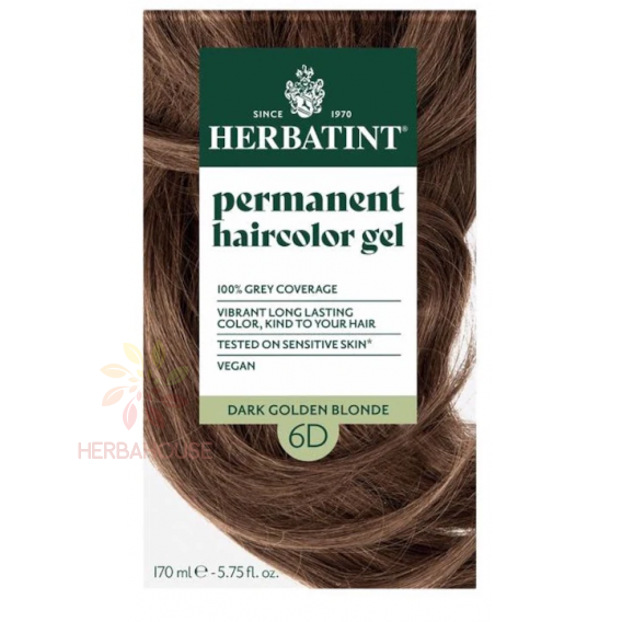 Obrázok pre Herbatint Vopsea naturală permanentă 6D - blond auriu închis (170ml)