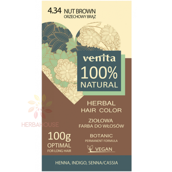 Obrázok pre Venita 100% Culoare naturală a părului 4.34 - maro alune (100g)
