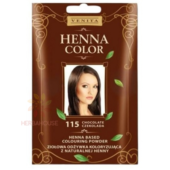 Obrázok pre Venita Henna Color culoare naturală de păr pudra 115 - maro ciocolata (25g)