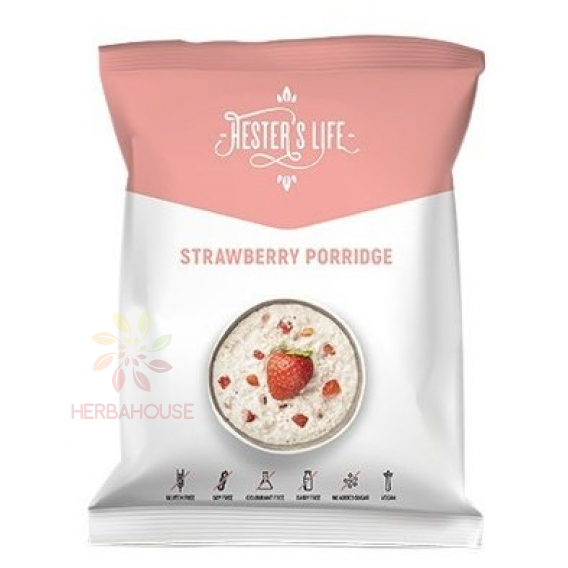 Obrázok pre Hester´s Life Strawberry Porridge Făină de ovăz cu căpșuni fără adaos de zahăr (50g)