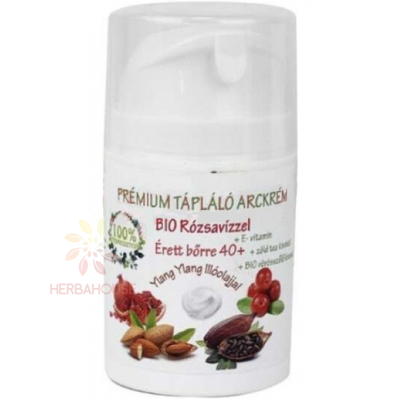Obrázok pre Naturpolc Premium Cremă hrănitoare pentru piele cu apă de trandafiri organică 40+ (50ml)