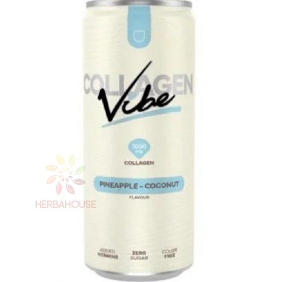 Obrázok pre Vibe Collagen Băutură carbogazoasă cu colagen și îndulcitori de nucă de cocos de ananas (330ml)