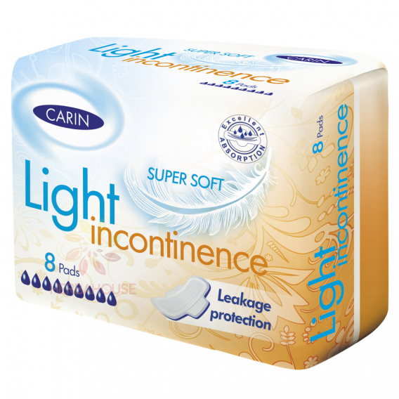 Obrázok pre CARIN Light Incontinence zilnice insert cu aripi (8buc)